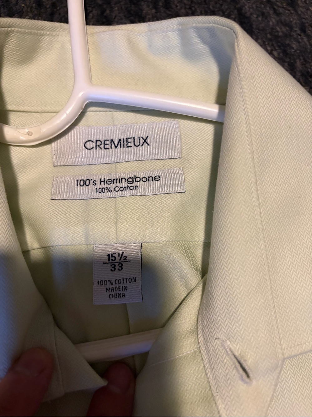 Daniel Cremieux Light Cream Herringbone Dress Shirt